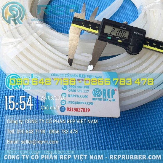 Gioăng silicon trắng chữ U 8x21x4 – Profile silicon định hình theo yêu cầu