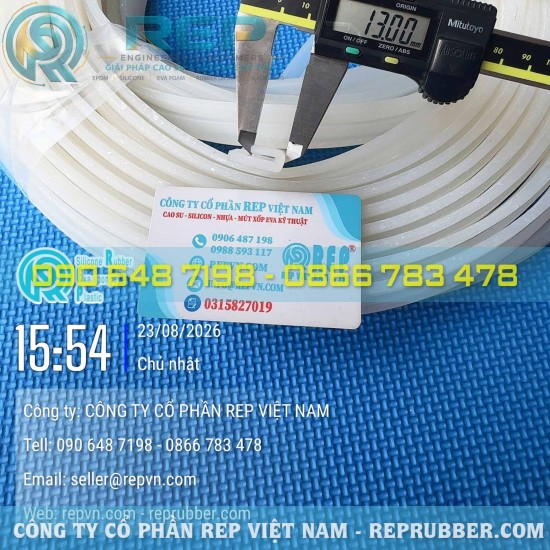 Gioăng silicon trắng chữ U 8x21x4 – Profile silicon định hình theo yêu cầu