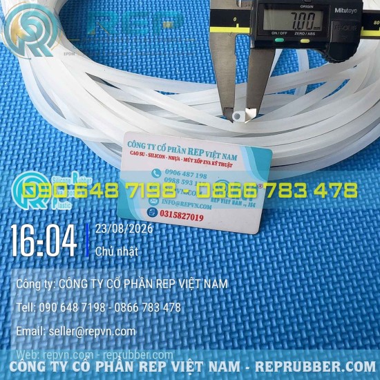 Gioăng silicon trắng chữ D 6x7x1 – Ron silicon chữ D làm kín theo yêu cầu