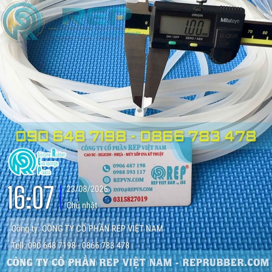 Gioăng silicon trắng chữ D 6x7x1 – Ron silicon chữ D làm kín theo yêu cầu