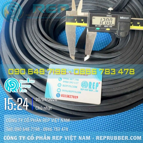Gioăng xốp EPDM chữ nhật 3x12 đàn hồi, làm kín hiệu quả
