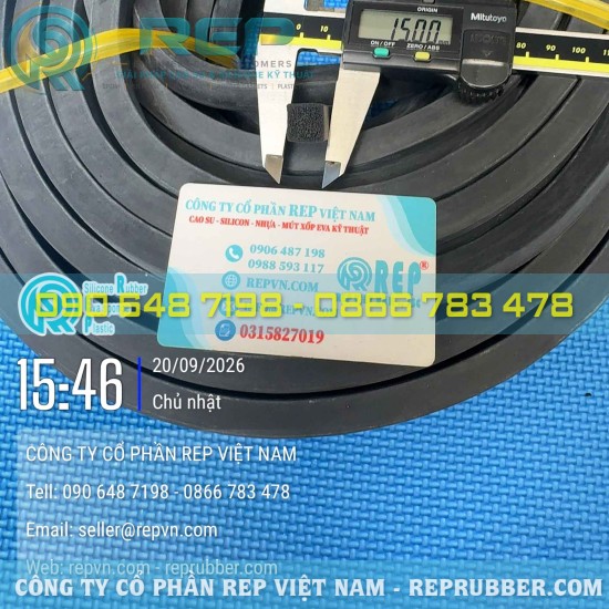 Gioăng cao su xốp EPDM vuông 15x15 chống bụi, giảm rung