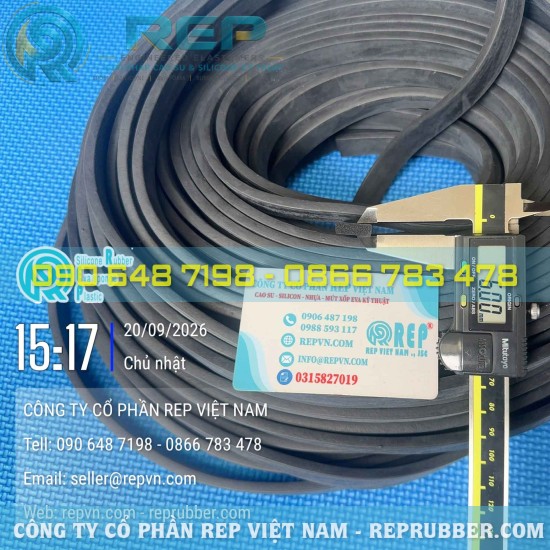 Gioăng xốp EPDM chữ nhật 6x17mm đàn hồi, làm kín và chống rung