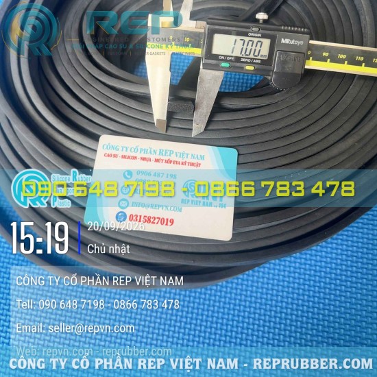 Gioăng xốp EPDM chữ nhật 6x17mm đàn hồi, làm kín và chống rung