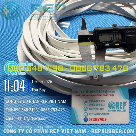 Gioăng EPDM trắng chữ U 5x12x1.5mm đàn hồi, lắp kín